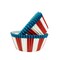 Red, White & Blue Pin Wheel Standard Size Cupcake Wrappers & Liners | 25 PC Set